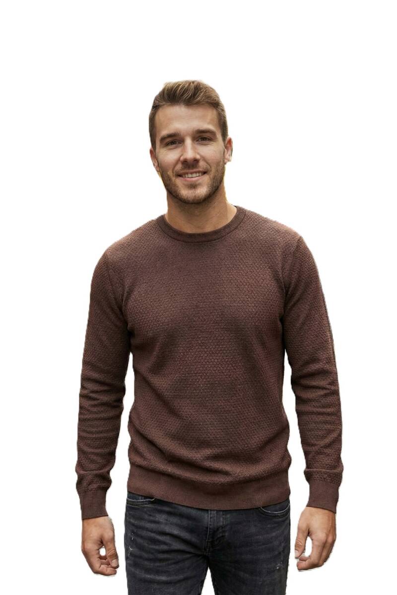 Daniel Crew Neck Men's Knitwear Sweater Brown - 1