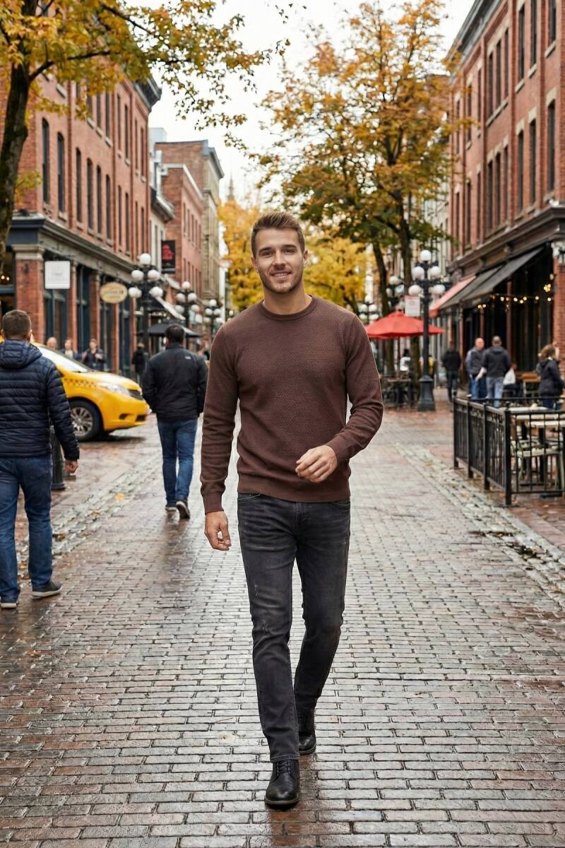 Daniel Crew Neck Men's Knitwear Sweater Brown - 3