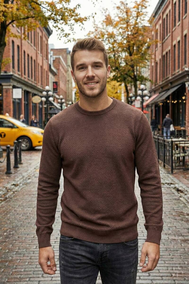 Daniel Crew Neck Men's Knitwear Sweater Brown - 4