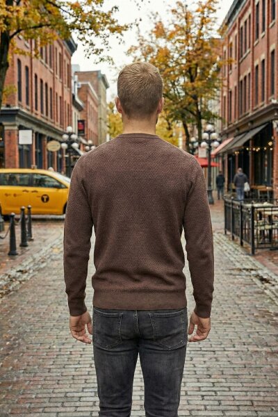 Daniel Crew Neck Men's Knitwear Sweater Brown - 7