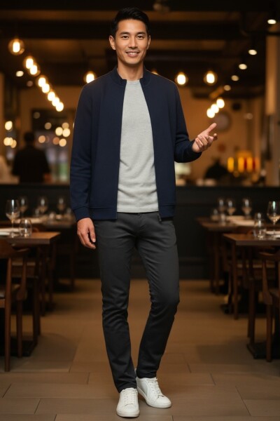 Danny Full Zip Sweatshirt Navy Blue - 2