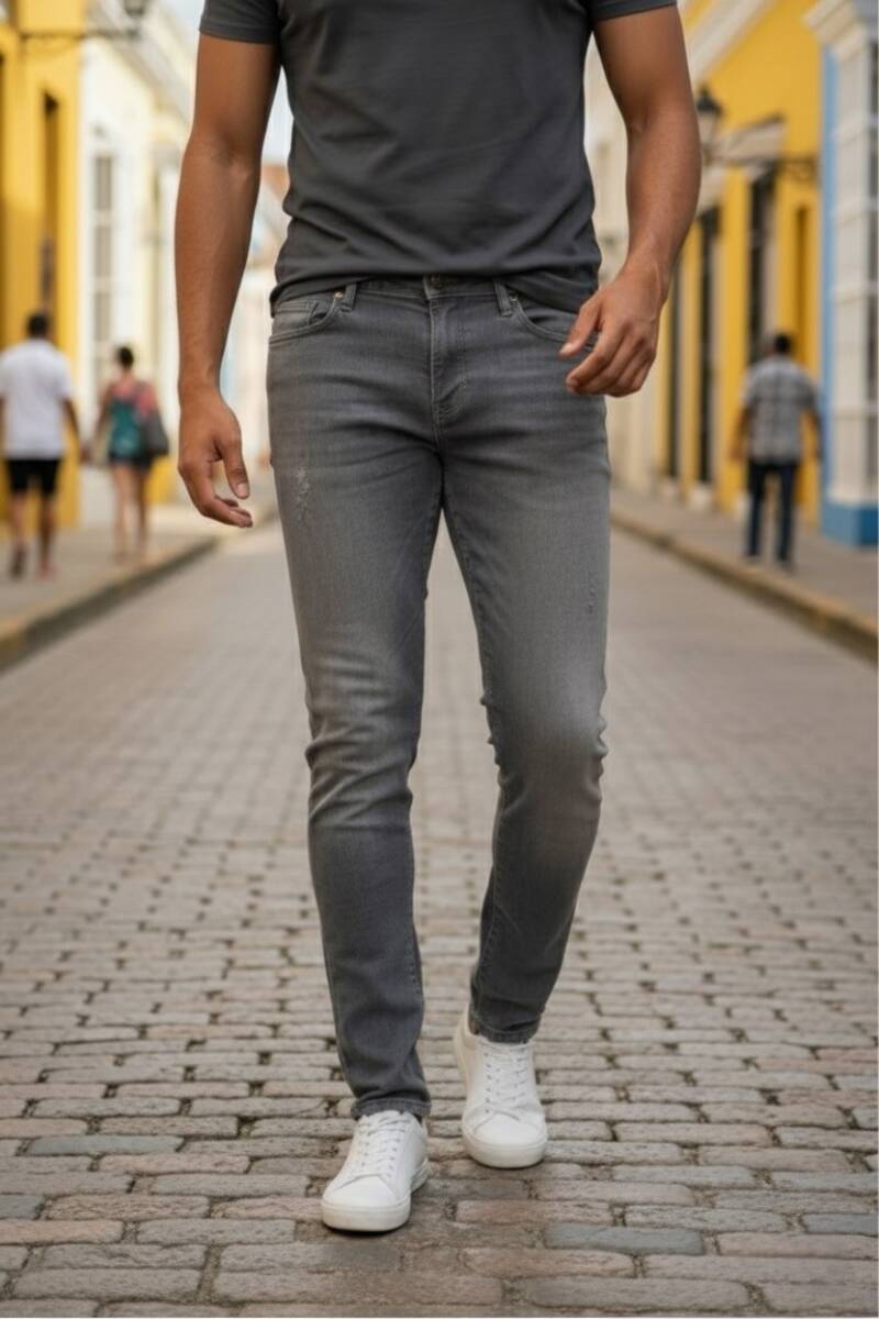 Danny Slim Fit Kot Pantolon Gri - 2