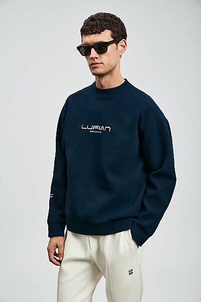 Dark Erkek Sweatshirt Lacivert - LUFIAN (1)