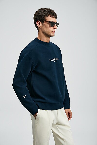 Dark Erkek Sweatshirt Lacivert - 4