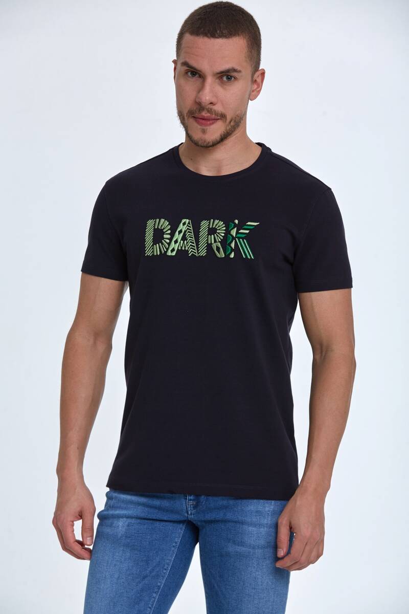 Dark Written Embossed Cotton T-Shirt