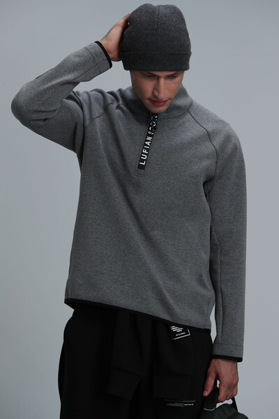Davın Erkek Sweatshirt Gri - 1