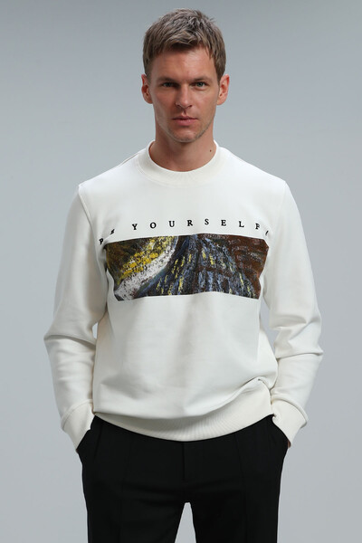 Dean Erkek Sweatshirt Kırık Beyaz 