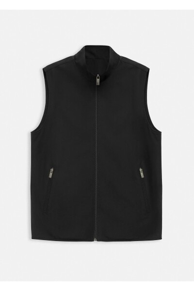 Delpa Black Color Logo Detailed Double Sided Vest - 1