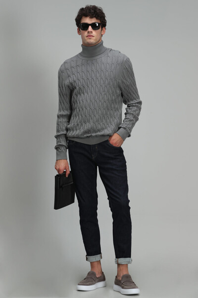 Denı Men's Sweater Dark Gray - Thumbnail