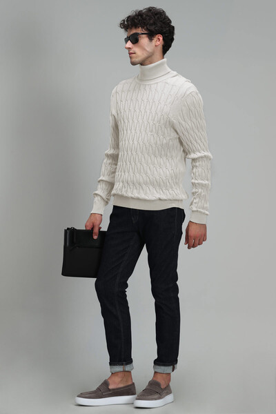 Denı Men's Sweater Ecru - Thumbnail