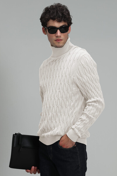 Denı Men's Sweater Ecru - Thumbnail