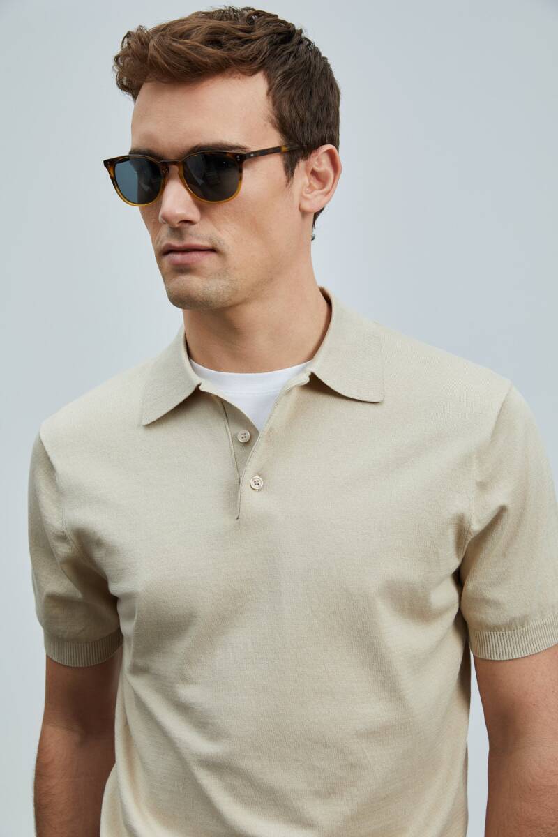 Derek Erkek İpek Karışımlı Kazak Bej - 4