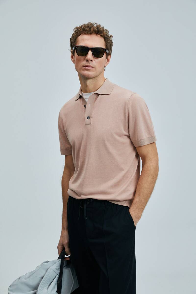 Derek Erkek İpek Karışımlı Kazak Gül Kurusu - 1