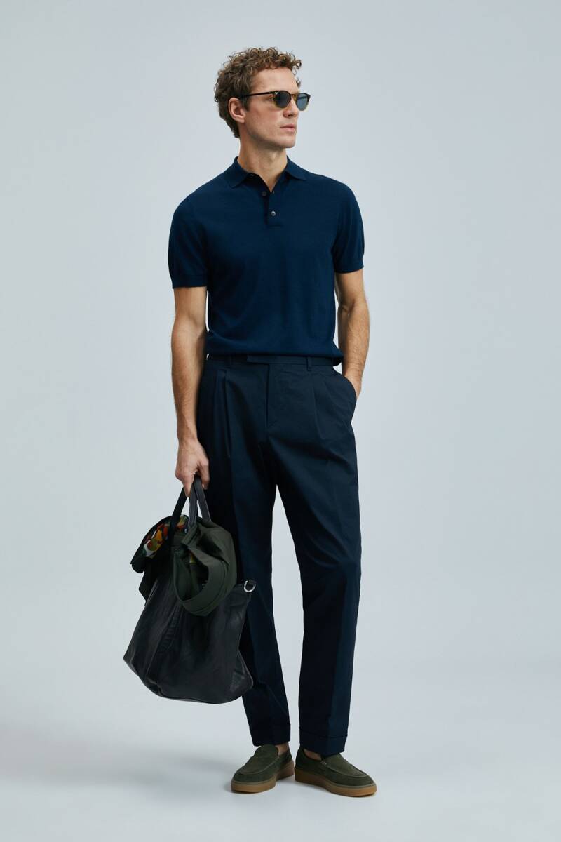 Derek Erkek İpek Karışımlı Kazak Lacivert - 2