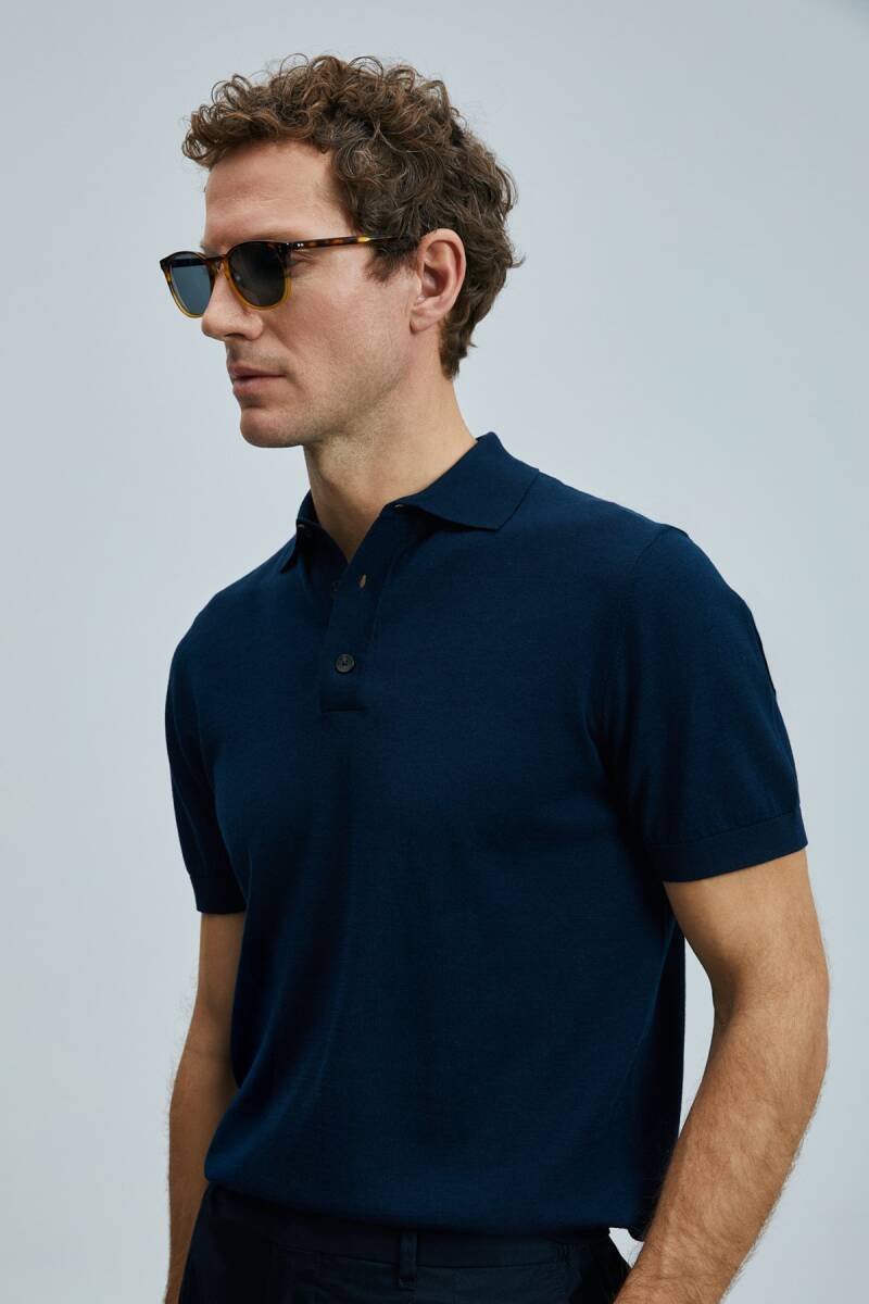 Derek Erkek İpek Karışımlı Kazak Lacivert - 3