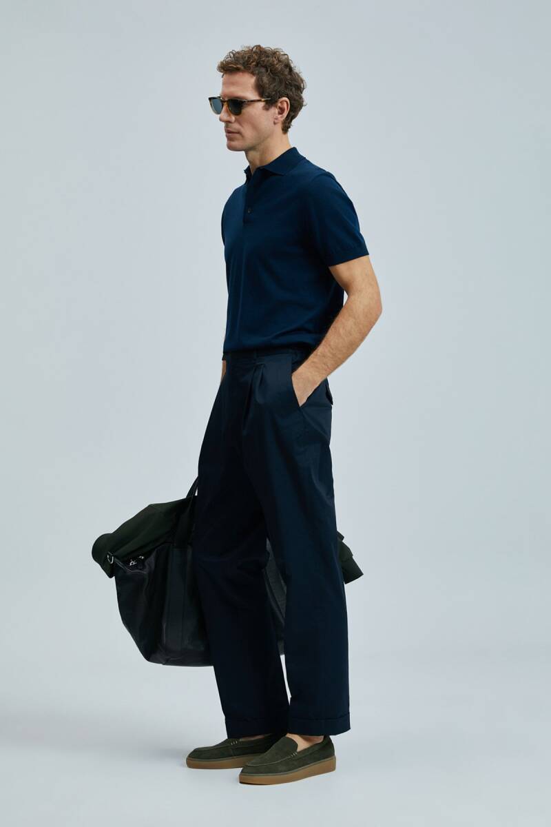 Derek Erkek İpek Karışımlı Kazak Lacivert - 5