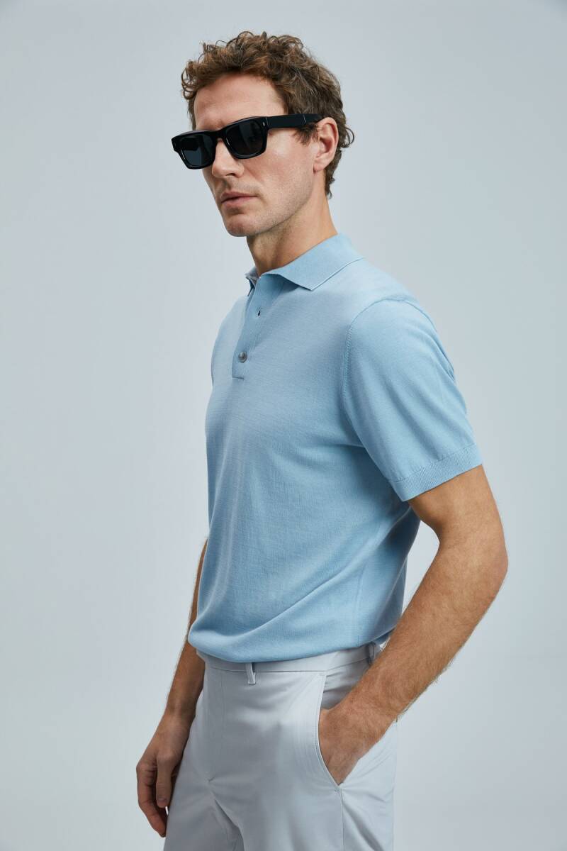 Derek Erkek İpek Karışımlı Kazak Mavi - 4