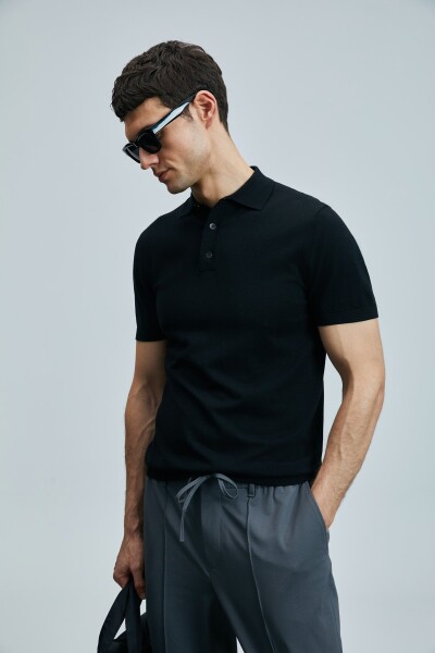 Derek Erkek İpek Karışımlı Kazak Siyah - 4