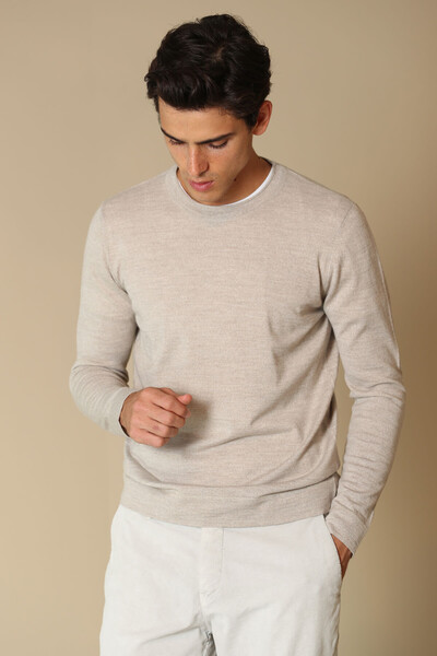 Dion Woolen Men's Sweater Beige 