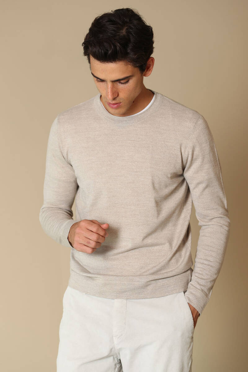 Dion Woolen Men's Sweater Beige - 1