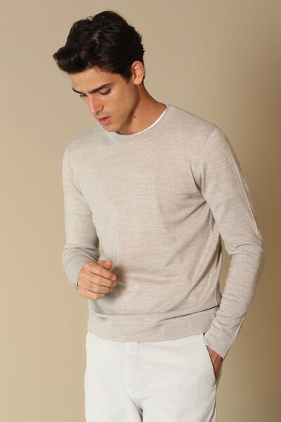 Dion Woolen Men's Sweater Beige - 3