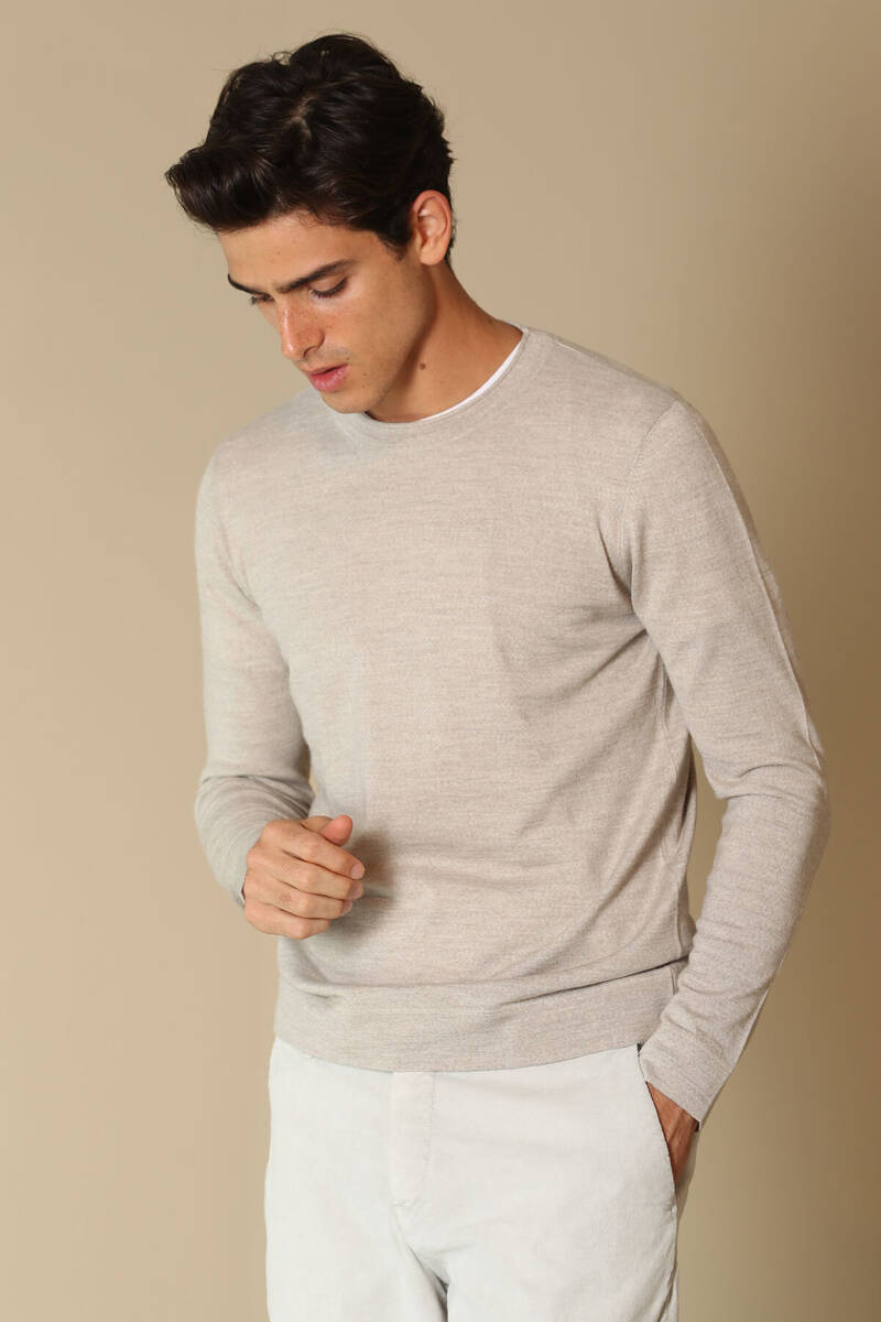 Dion Woolen Men's Sweater Beige - 3