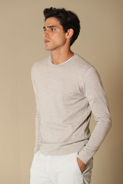 Dion Woolen Men's Sweater Beige - 4