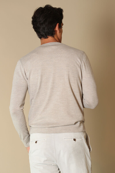 Dion Woolen Men's Sweater Beige - 5