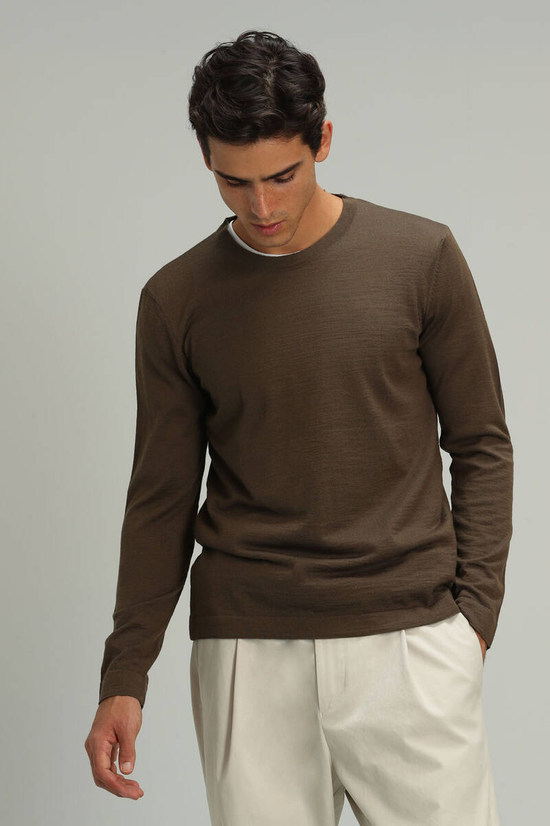 Dion Woolen Men's Sweater Camel - 1