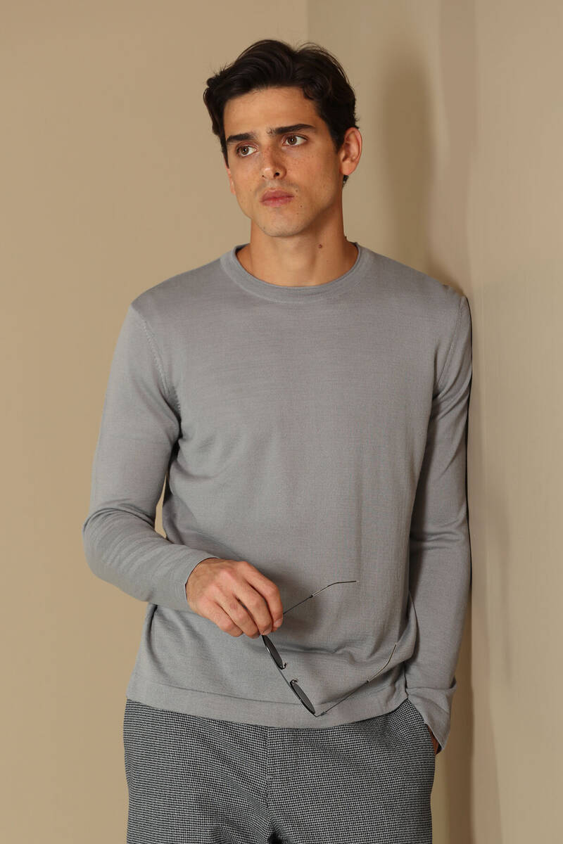 Dion Woolen Men's Sweater Gray - 1