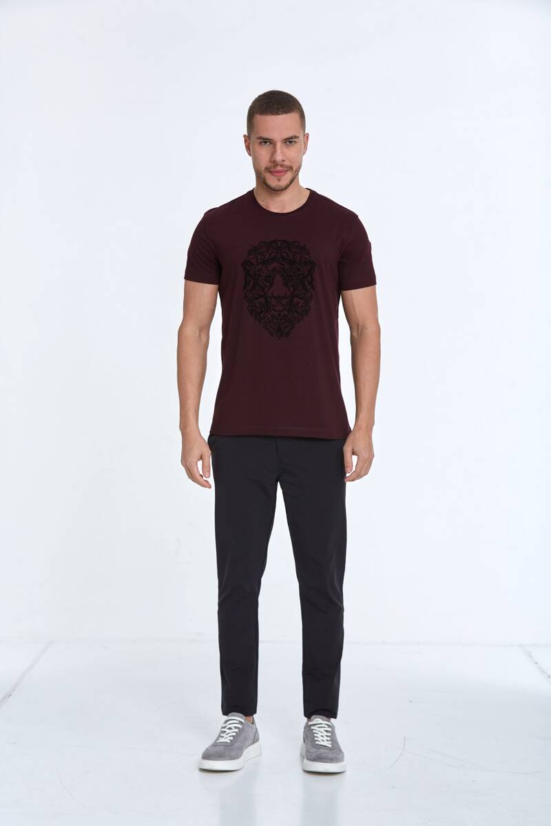 Diva Baskılı Erkek Tişört Bordo - 2