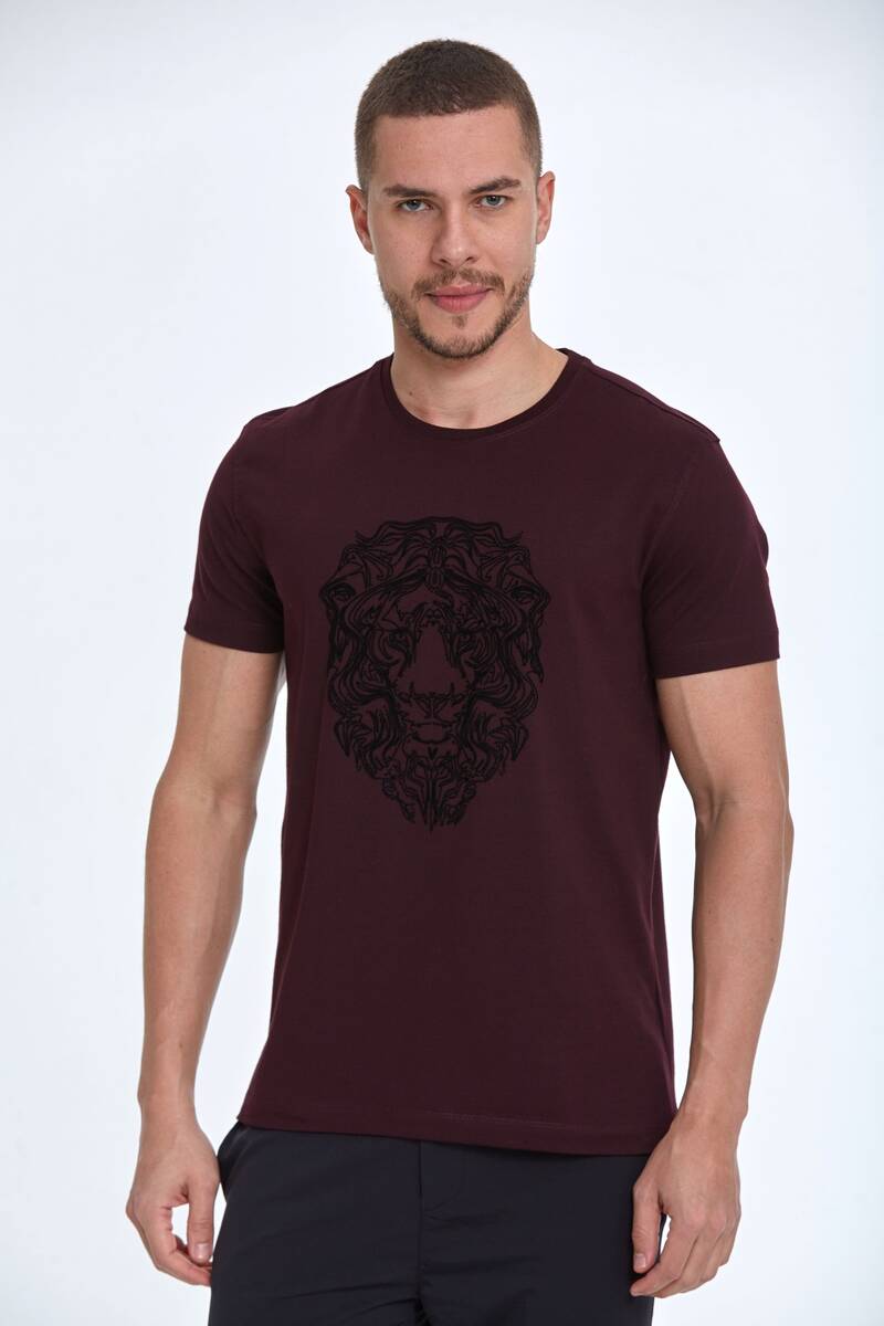 Diva Printed Men's T-Shirt Claret Red - 1