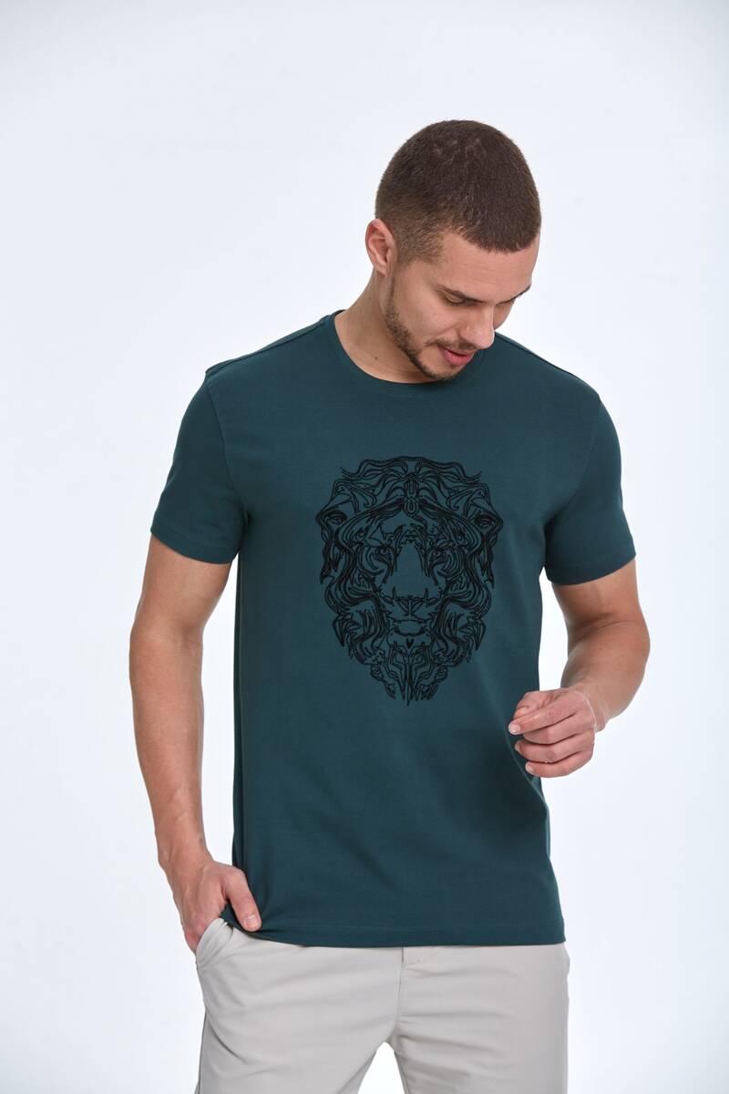 Diva Printed Men's T-Shirt Green - 1