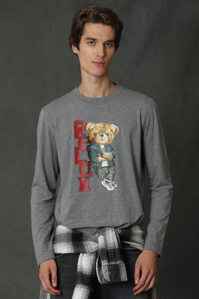 Dominic Men's Long Sleeve T-Shirt Gray - 1
