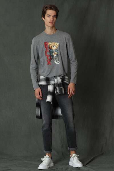 Dominic Men's Long Sleeve T-Shirt Gray - 2