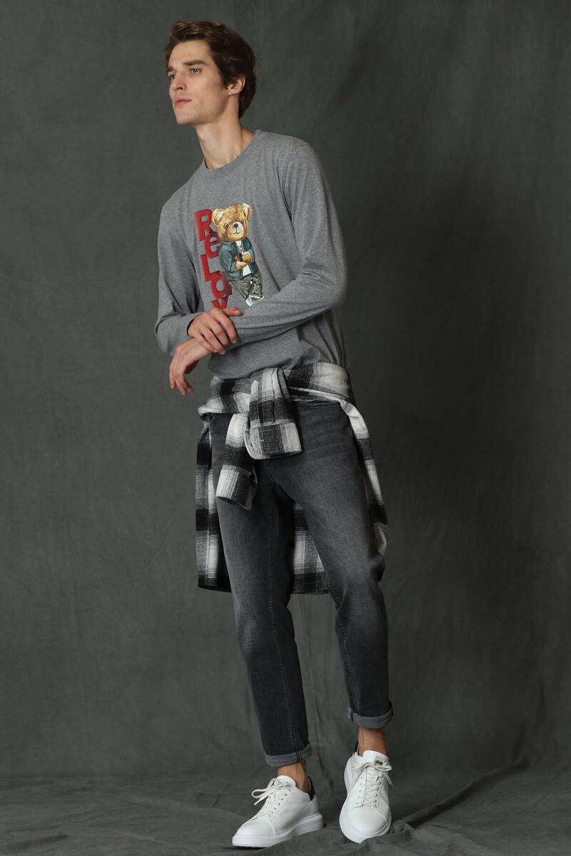 Dominic Men's Long Sleeve T-Shirt Gray - 3
