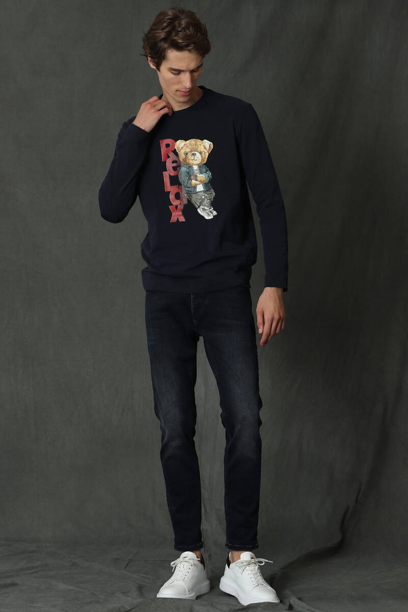 Dominic Men's Long Sleeve T-Shirt Navy Blue - 2