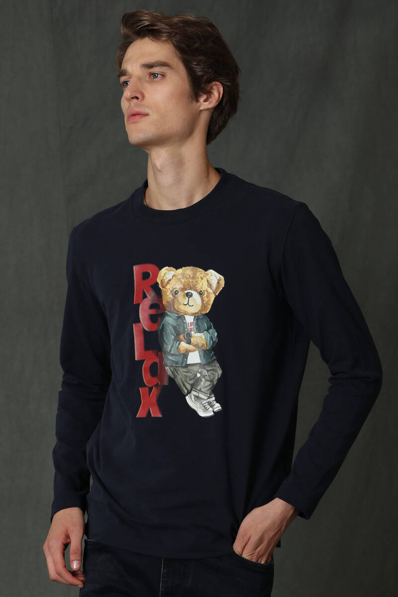 Dominic Men's Long Sleeve T-Shirt Navy Blue - 3