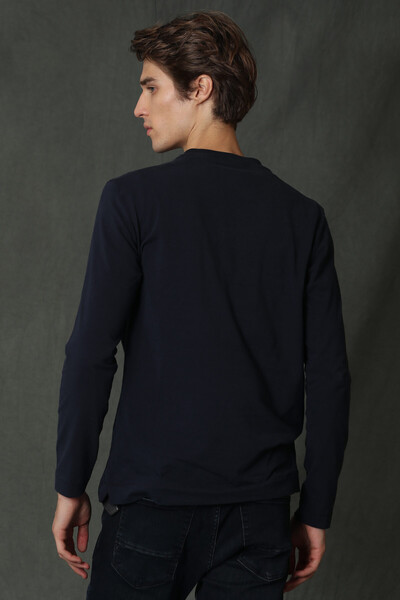 Dominic Men's Long Sleeve T-Shirt Navy Blue - 5