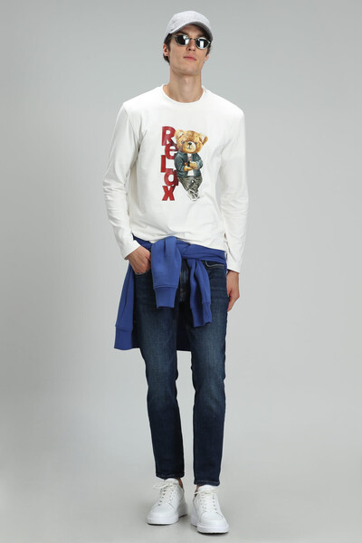 Dominic Men's Long Sleeve T-Shirt Off White - 2