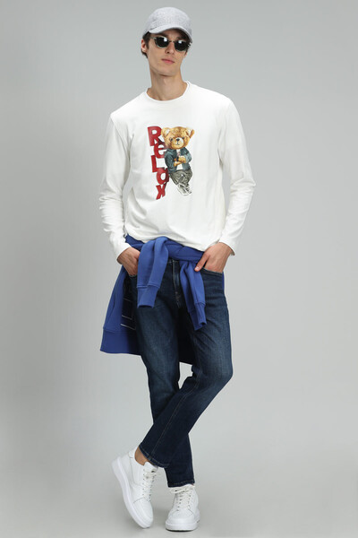 Dominic Men's Long Sleeve T-Shirt Off White - 3