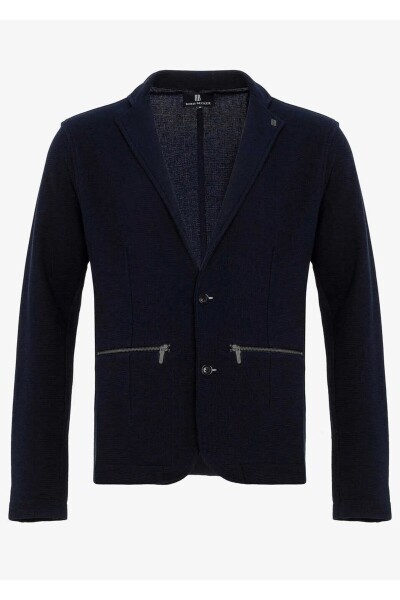 Dominic Navy Blue Knitwear Jacket - 2