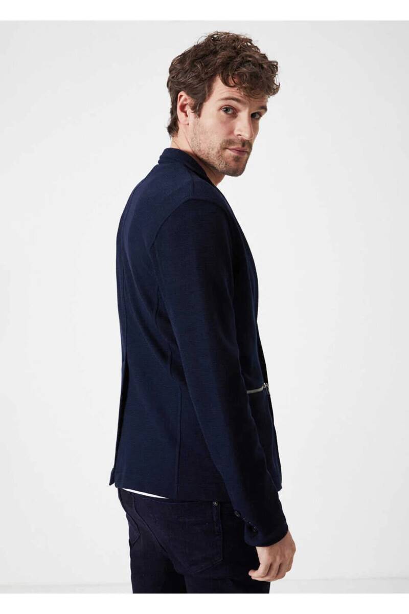 Dominic Navy Blue Knitwear Jacket - 3