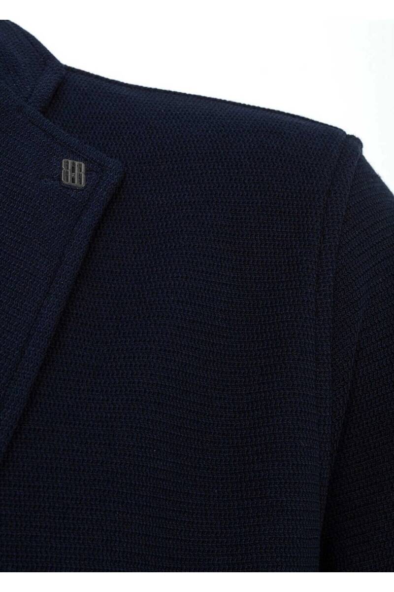 Dominic Navy Blue Knitwear Jacket - 4