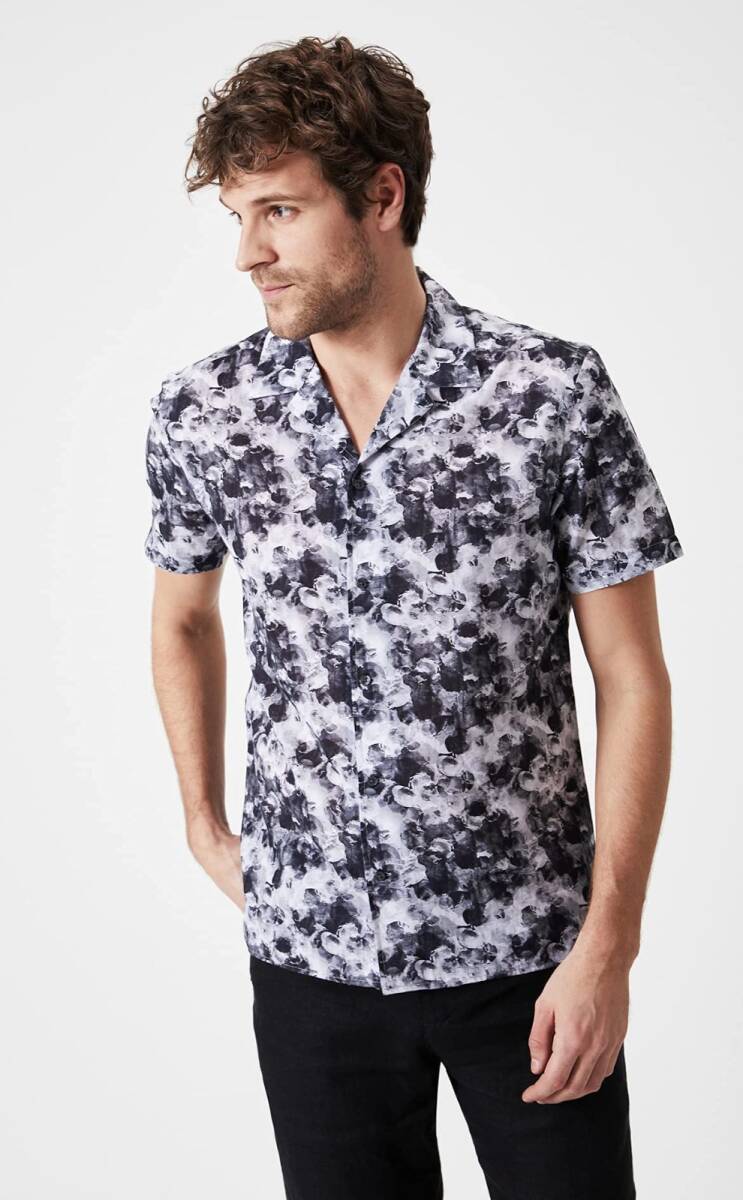 Donut Short Sleeve Patterned Shirt Anthracite - 1