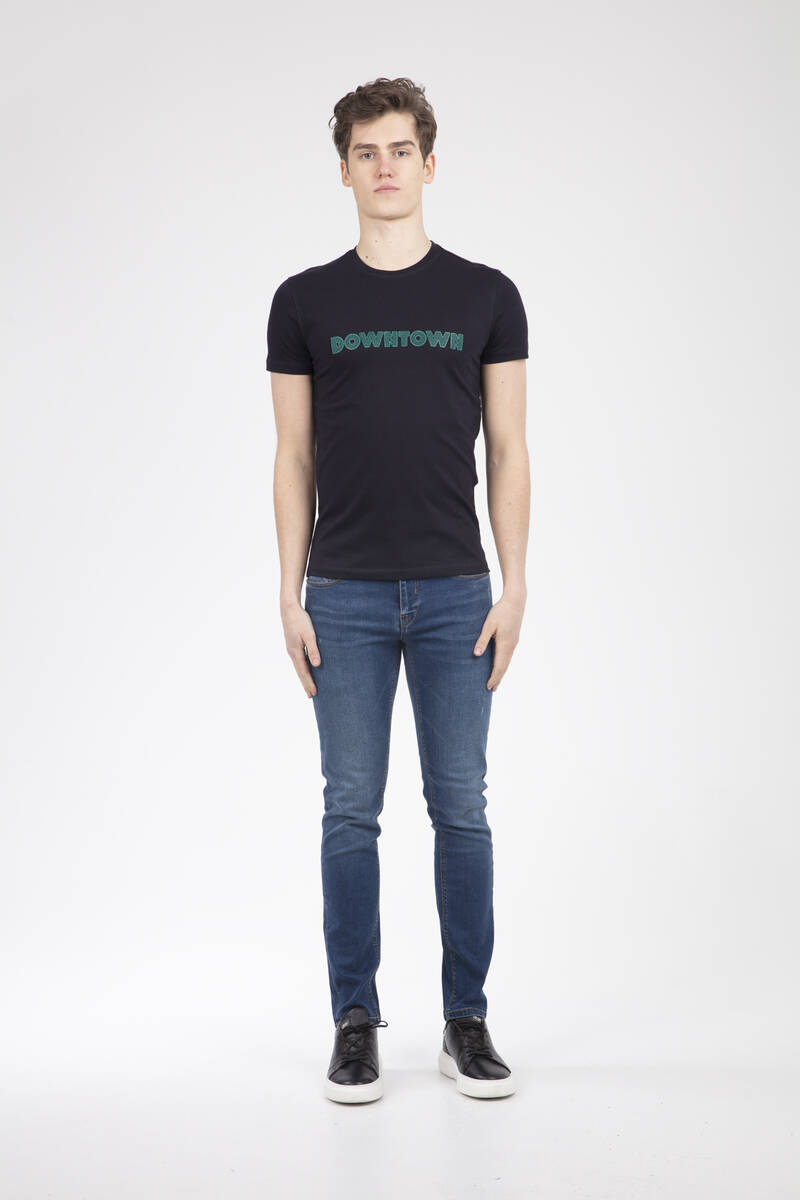 DOWNTOWN Printed Crew Neck Men's T-Shirt - 2