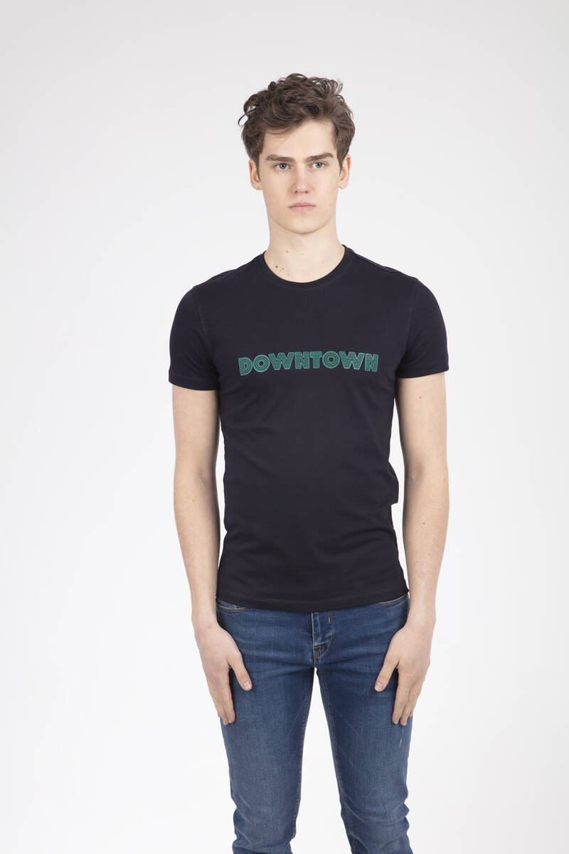 DOWNTOWN Printed Crew Neck Men's T-Shirt