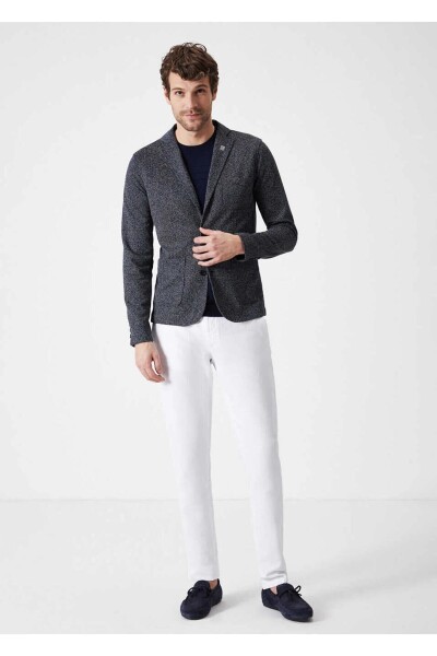 Dylan Men's Knitted Blazer Jacket Navy Blue - BORIS BECKER