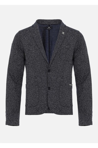 Dylan Men's Knitted Blazer Jacket Navy Blue - 4