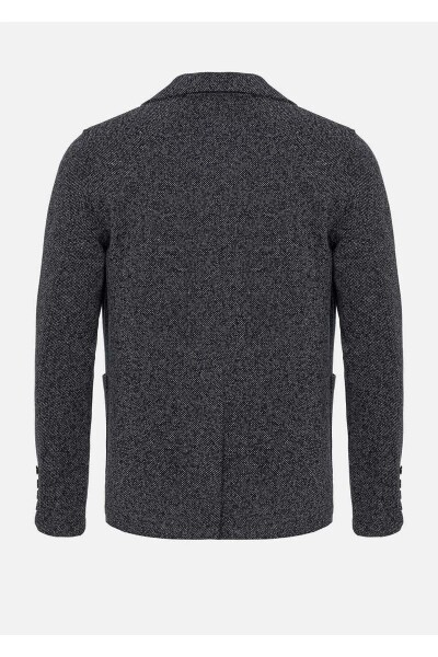 Dylan Men's Knitted Blazer Jacket Navy Blue - 5